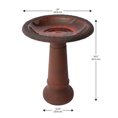 ALGREEN  20 Accerra Red Birdbath