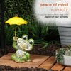Alpine Sitting Jolly Frog with Yellow Umbrella Statue